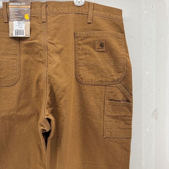 Carhartt Original Fit Duck Flannel Lined Work Dungaree Mens Pants Mens Sz 42x30 - Picture 4 of 7